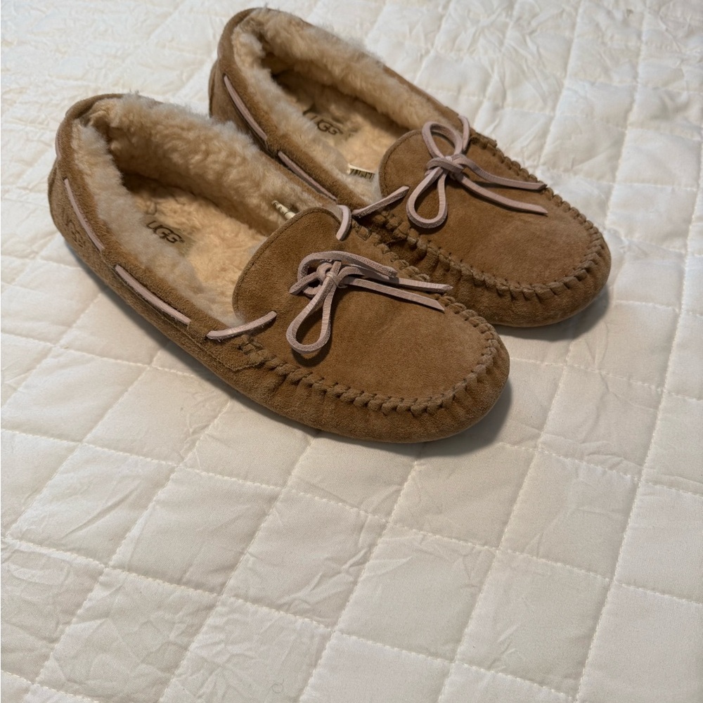 UGG Chestnut Suede Moccasin Slippers